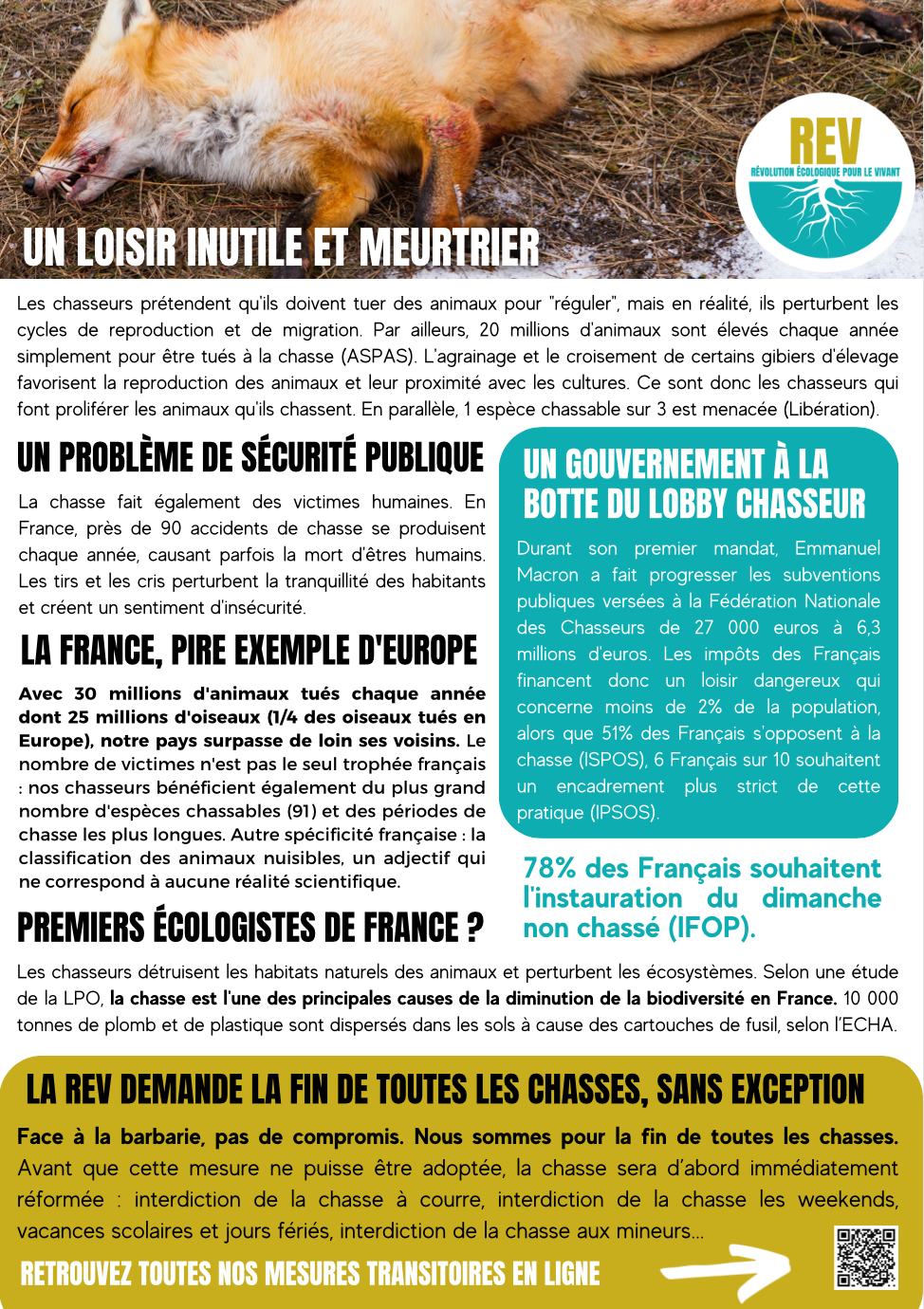 Tract REV anti-chasse, verso
