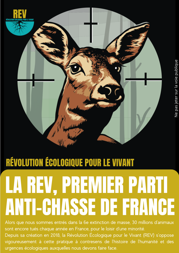 Tract REV contre la chasse, recto
