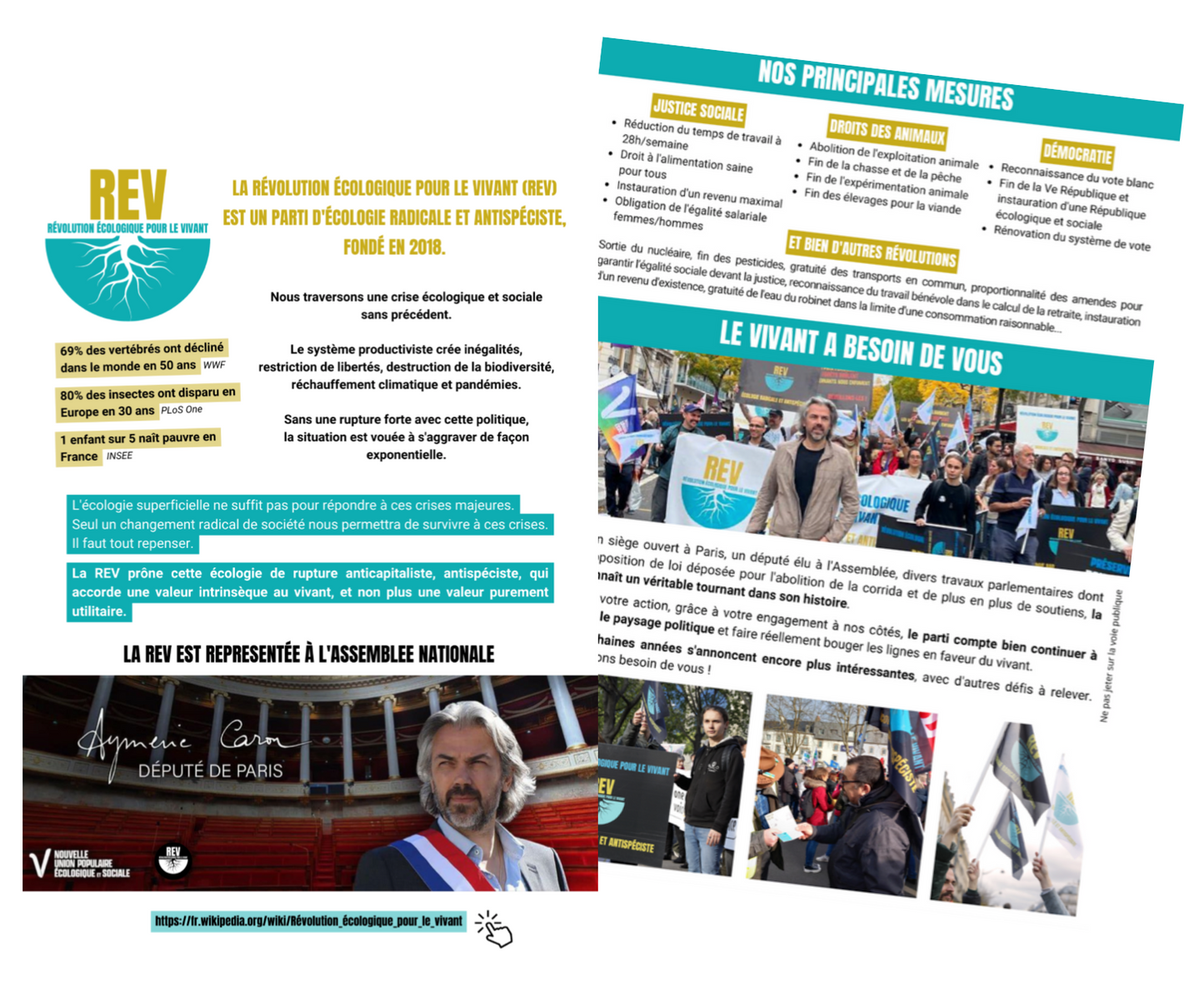 Tract de présentation de la REV, recto verso