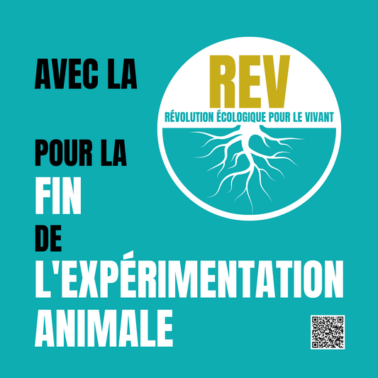 Sticker REV contre l'expérimentation animale