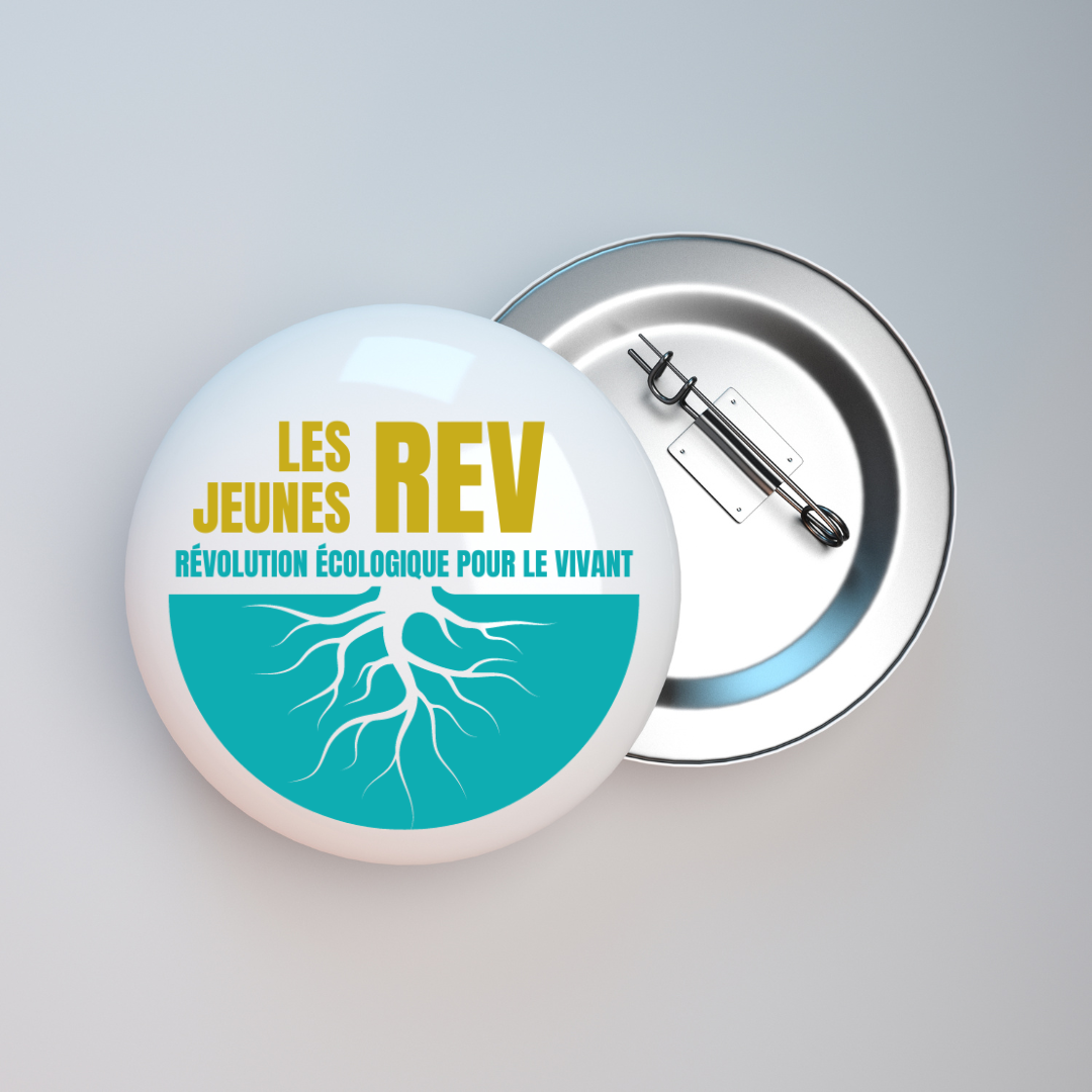 Badge Les Jeunes REV, blanc