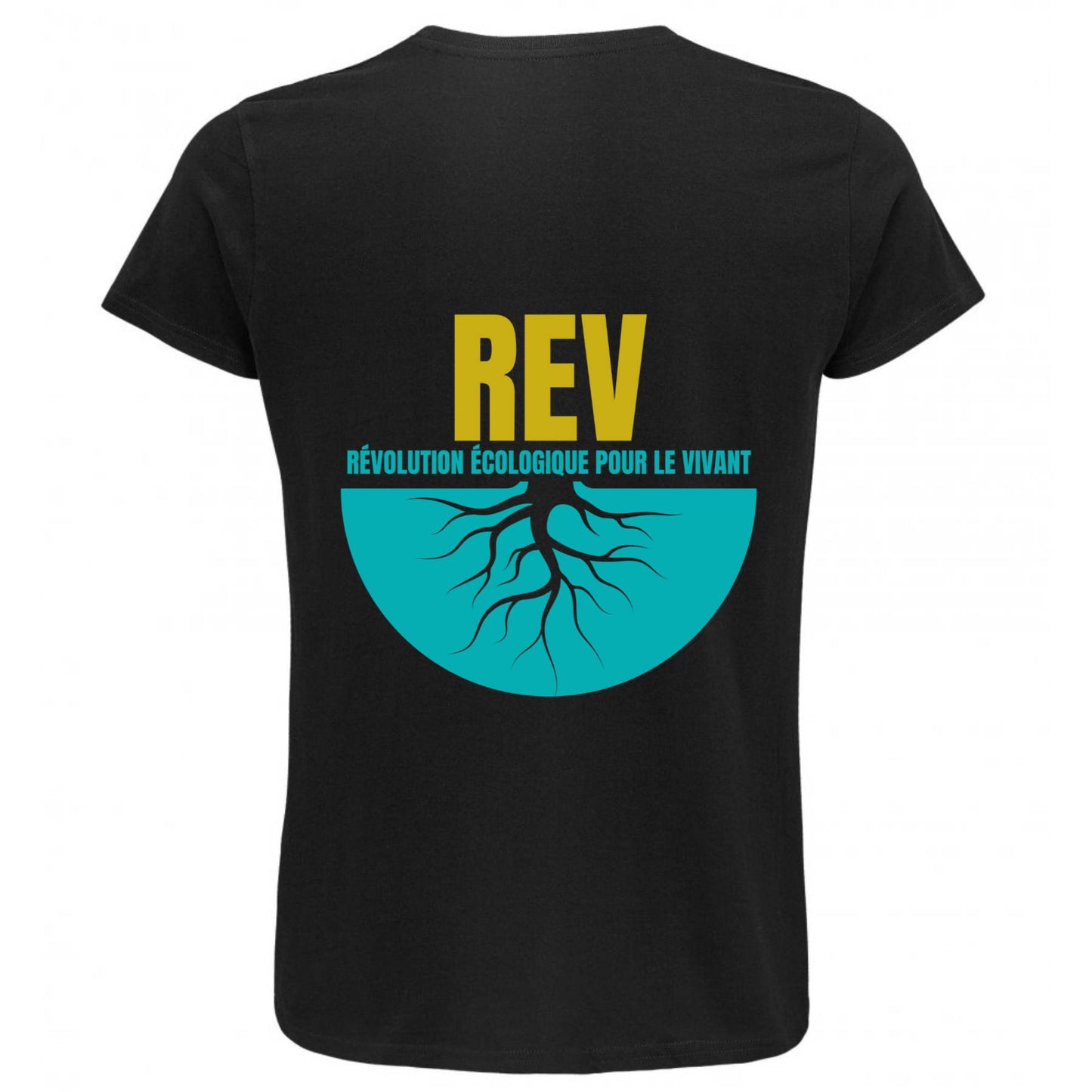 T-shirt noir avec logo REV, dos