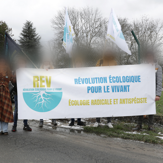 Photo de la banderole REV en manifestation